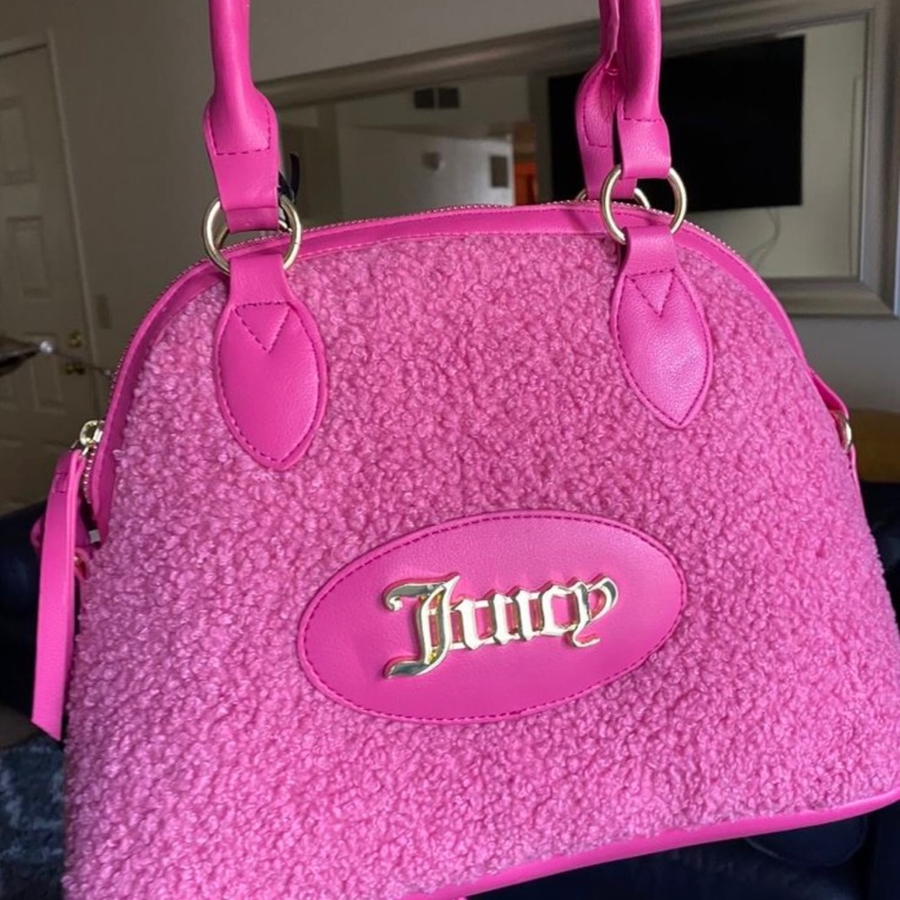 Juicy Couture Fuschia Faux Sherp Dome Satchel